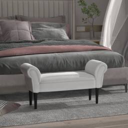 KORVIXA Small Bench Window Seat Shoe Bench in Grey - Size: 100 cm x 100 cm - thumbnail 3