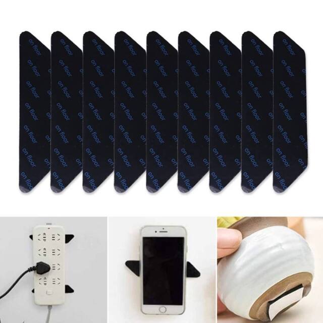 PAWNORA 8 PCS Anti Slip Rug Underlay Black - Strip Shaped - Size: 110 cm x 120 cm - image 1