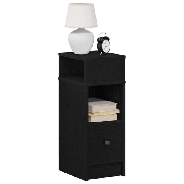 Berkfield Home Bedside Cabinets 2 pcs with Drawer Black 25x31x66 cm - Size: 25 x 31 x 66 cm - image 1