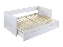 Vente-unique Day Bed With Trundle 90 X 190 Or 174 X 190 Cm - With Slatted Base and in White - Size: Single - thumbnail 7