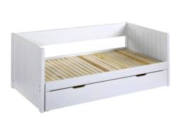 Vente-unique Day Bed With Trundle 90 X 190 Or 174 X 190 Cm - With Slatted Base and in White - Size: Single - thumbnail 5