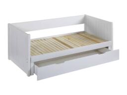 Vente-unique Day Bed With Trundle 90 X 190 Or 174 X 190 Cm - With Slatted Base and in White - Size: Single - thumbnail 9