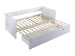 Vente-unique Day Bed With Trundle 90 X 190 Or 174 X 190 Cm - With Slatted Base and in White - Size: Single - thumbnail 8