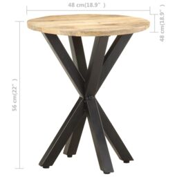 Berkfield Home Side Table 48x48x56 cm Solid Mango Wood in Brown - Size: 48 x 48 x 56 cm - thumbnail 6