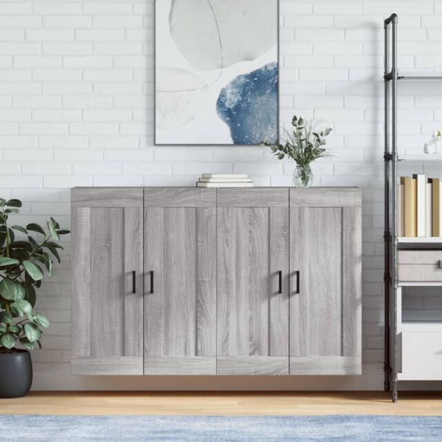 Berkfield Home Wall Mounted Cabinets 2 pcs Grey Sonoma Engineered Wood - image 1