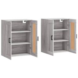 Berkfield Home Wall Mounted Cabinets 2 pcs Grey Sonoma Engineered Wood - thumbnail 4
