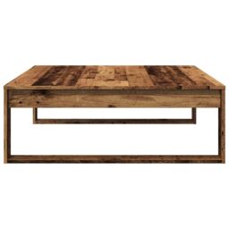 Berkfield Home Coffee Table Old Wood 100x100x35 cm Engineered Wood in Brown - Size: 100 x 100 x 35 cm - thumbnail 5