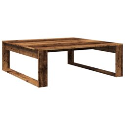 Berkfield Home Coffee Table Old Wood 100x100x35 cm Engineered Wood in Brown - Size: 100 x 100 x 35 cm - thumbnail 6
