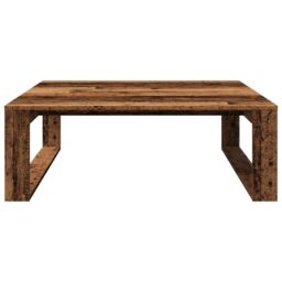 Berkfield Home Coffee Table Old Wood 100x100x35 cm Engineered Wood in Brown - Size: 100 x 100 x 35 cm - thumbnail 4