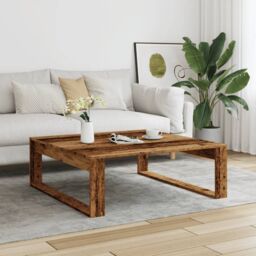 Berkfield Home Coffee Table Old Wood 100x100x35 cm Engineered Wood in Brown - Size: 100 x 100 x 35 cm - thumbnail 3