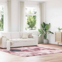 Berkfield Home Shaggy Rug High Pile NAVARRA Dusty Pink 240x240 cm Polyester - Size: Medium - thumbnail 2