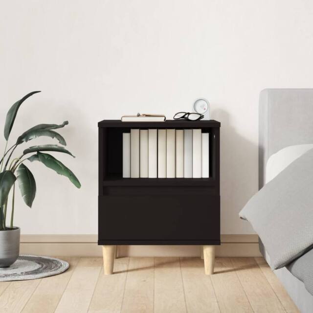 Berkfield Home Elegant Bedside Cabinets 2 pcs Black 40x35x50 cm - Size: 40 x 35 x 50 cm - image 1