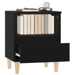 Berkfield Home Elegant Bedside Cabinets 2 pcs Black 40x35x50 cm - Size: 40 x 35 x 50 cm - thumbnail 5