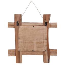 Berkfield Home Log Mirror Natural 50x50 cm Solid Reclaimed Wood in Brown - thumbnail 3