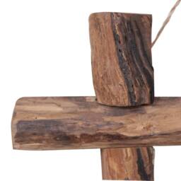 Berkfield Home Log Mirror Natural 50x50 cm Solid Reclaimed Wood in Brown - thumbnail 4