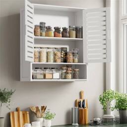 KORVIXA Bathroom Wall Bathroom Medicine Cabinet Over Toilet Cupboard in White - Size: W700mm x H750mm - thumbnail 3