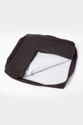 Homescapes Quilted Polyester Armchair Booster Cushion Cover in Black - Size: 50 cm x 50 cm