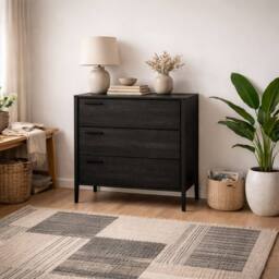 Wyld Haus Ireland 3 Drawer Chest in Black Wood Effect