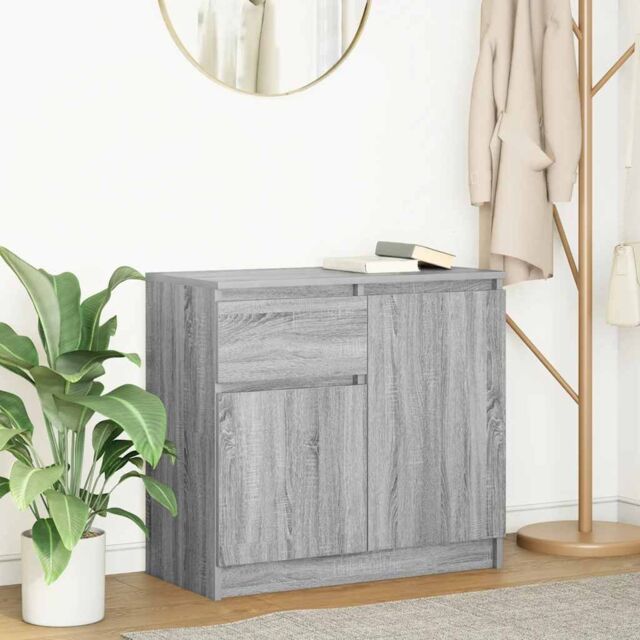 Berkfield Home Sideboard with Drawer Grey Sonoma 71x35x65 cm Engineered Wood - Size: 71 x 35 x 65 cm - image 1