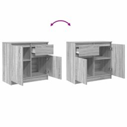 Berkfield Home Sideboard with Drawer Grey Sonoma 71x35x65 cm Engineered Wood - Size: 71 x 35 x 65 cm - thumbnail 9