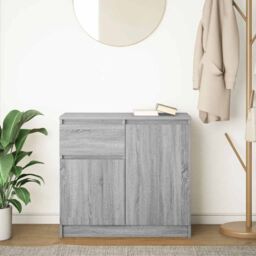 Berkfield Home Sideboard with Drawer Grey Sonoma 71x35x65 cm Engineered Wood - Size: 71 x 35 x 65 cm - thumbnail 3