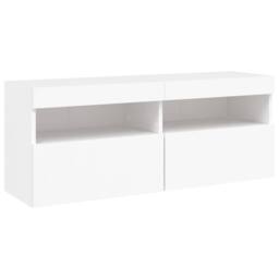 Berkfield Home TV Wall Cabinet with LED Lights White 100x30x40 cm - Size: 100 x 30 x 40 cm - thumbnail 3