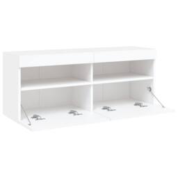 Berkfield Home TV Wall Cabinet with LED Lights White 100x30x40 cm - Size: 100 x 30 x 40 cm - thumbnail 8