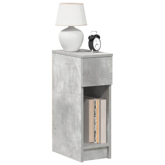 Berkfield Home Bedside Cabinet with Drawer Concrete Grey 20x36x60 cm - Size: 20 x 36 x 60 cm - image 1