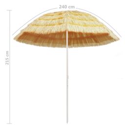 Berkfield Home Beach Umbrella Natural 240 cm Hawaii Style in Brown - thumbnail 5