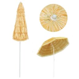 Berkfield Home Beach Umbrella Natural 240 cm Hawaii Style in Brown - thumbnail 3