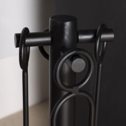 Charles Bentley Olive Fireside Companion Set Tool Stand Circular Base Black Matte Finish - thumbnail 2