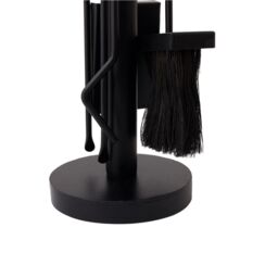 Charles Bentley Olive Fireside Companion Set Tool Stand Circular Base Black Matte Finish - thumbnail 6