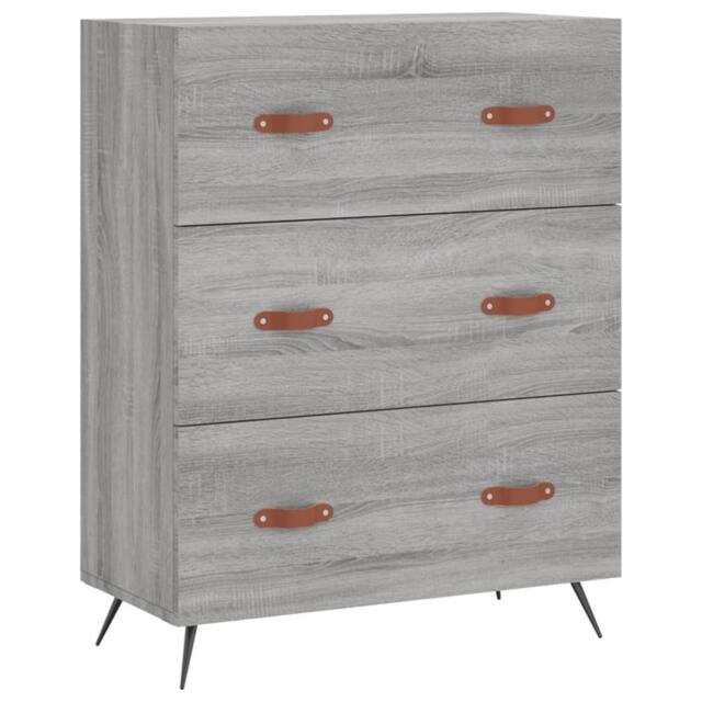 Berkfield Home Chest of Drawers Grey Sonoma 69.5x34x90 cm Engineered Wood - image 1