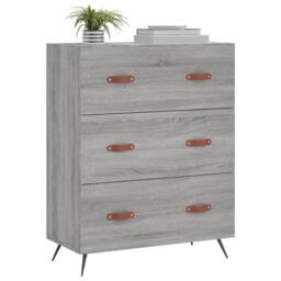 Berkfield Home Chest of Drawers Grey Sonoma 69.5x34x90 cm Engineered Wood - thumbnail 3