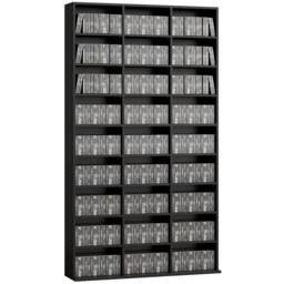 HOMCOM 835 CD/500 DVD Storage Unit, Blu-ray Media Storage Shelf, Black - thumbnail 2