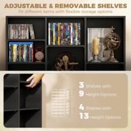 HOMCOM 835 CD/500 DVD Storage Unit, Blu-ray Media Storage Shelf, Black - thumbnail 6