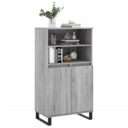 Berkfield Home Highboard Grey Sonoma 60x36x110 cm Engineered Wood - Size: 60 x 36 x 110 cm - thumbnail 3