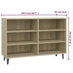 Berkfield Home Sideboard Sonoma Oak 103.5x35x70 cm Engineered Wood in Brown - thumbnail 6