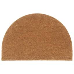 Berkfield Home Durable Door Mat Natural Half Round 60x90 cm Tufted Coir in Brown - thumbnail 2