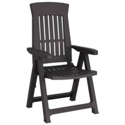 Berkfield Home Garden Reclining Chairs 2 pcs Anthracite PP in Black - thumbnail 3