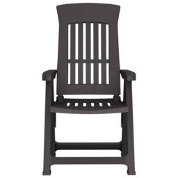 Berkfield Home Garden Reclining Chairs 2 pcs Anthracite PP in Black - thumbnail 4