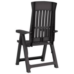Berkfield Home Garden Reclining Chairs 2 pcs Anthracite PP in Black - thumbnail 6