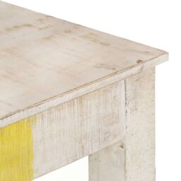 Berkfield Home Console Table White 115x35x77 cm Rough Mango Wood - Size: 115 x 35 x 77 cm - thumbnail 4