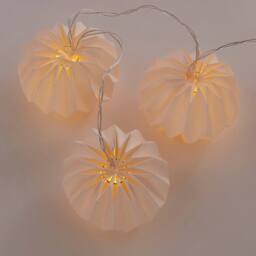 Lighting Collection Christmas Paper Lantern Shades String Lights in White - thumbnail 4