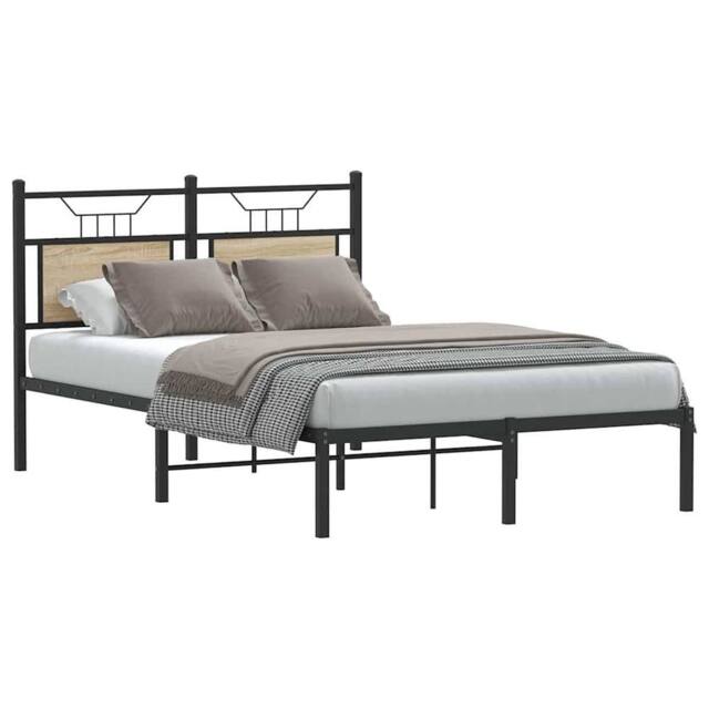 Berkfield Home Decorative Bed Frame Frame Sonoma Oak 120x190 cm Small Double Wood in Natural - image 1