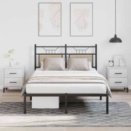 Berkfield Home Decorative Bed Frame Frame Sonoma Oak 120x190 cm Small Double Wood in Natural - thumbnail 2