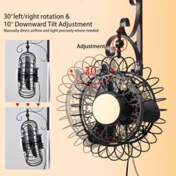 Garwarm 69cm Plug-in LED Wall Mounted Fan With Remote Included in Black - thumbnail 7