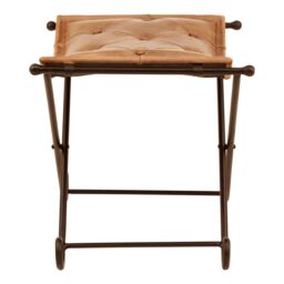 Orsina Buffalo Light brown Leather & Iron Stool - thumbnail 2