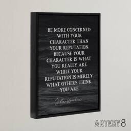 "Artery8 Basketball Quote John Wooden Character Framed Canvas Wall Art Print in Grey - Size: W18"" x H24""" - thumbnail 2