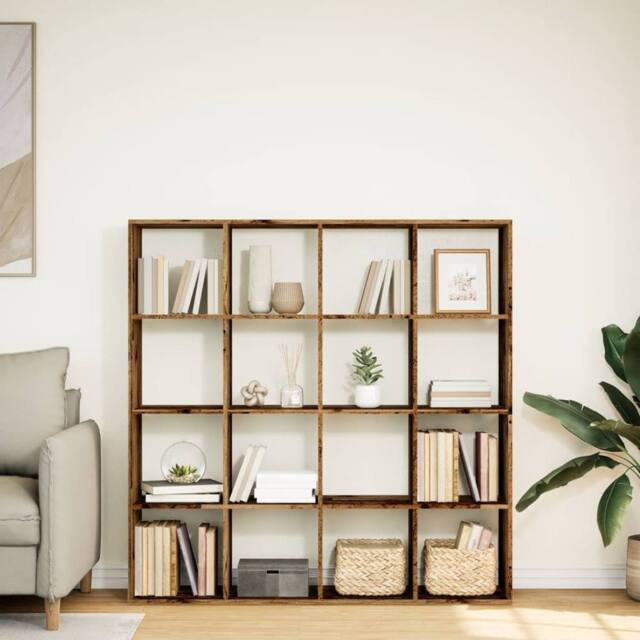 Berkfield Home Classic Book Cabinet Old Wood 137.5x29x137.5 cm Engineered Wood in Brown - image 1